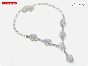 Regenbogen Mondstein Sterlingsilber Halskette